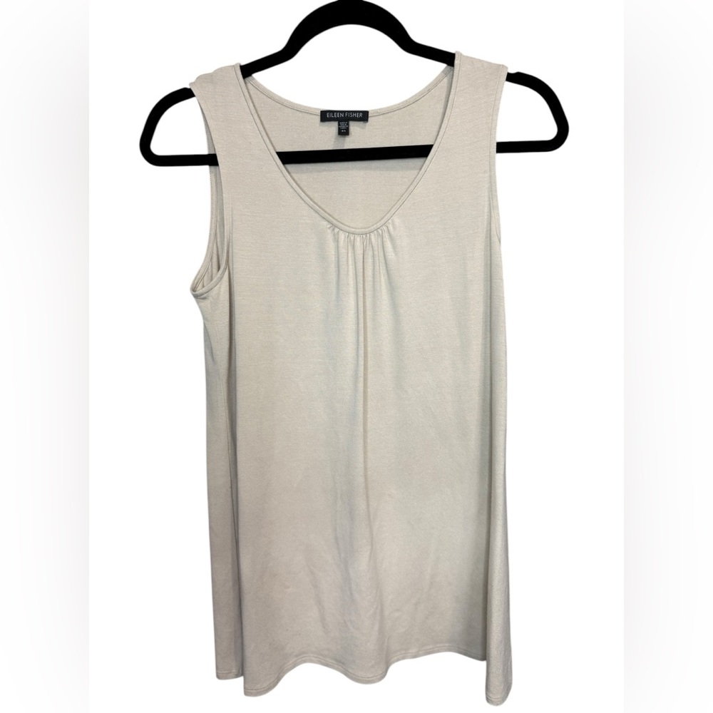 Eileen‎ Fisher Ivory/Tan Sleeveless Tank Top